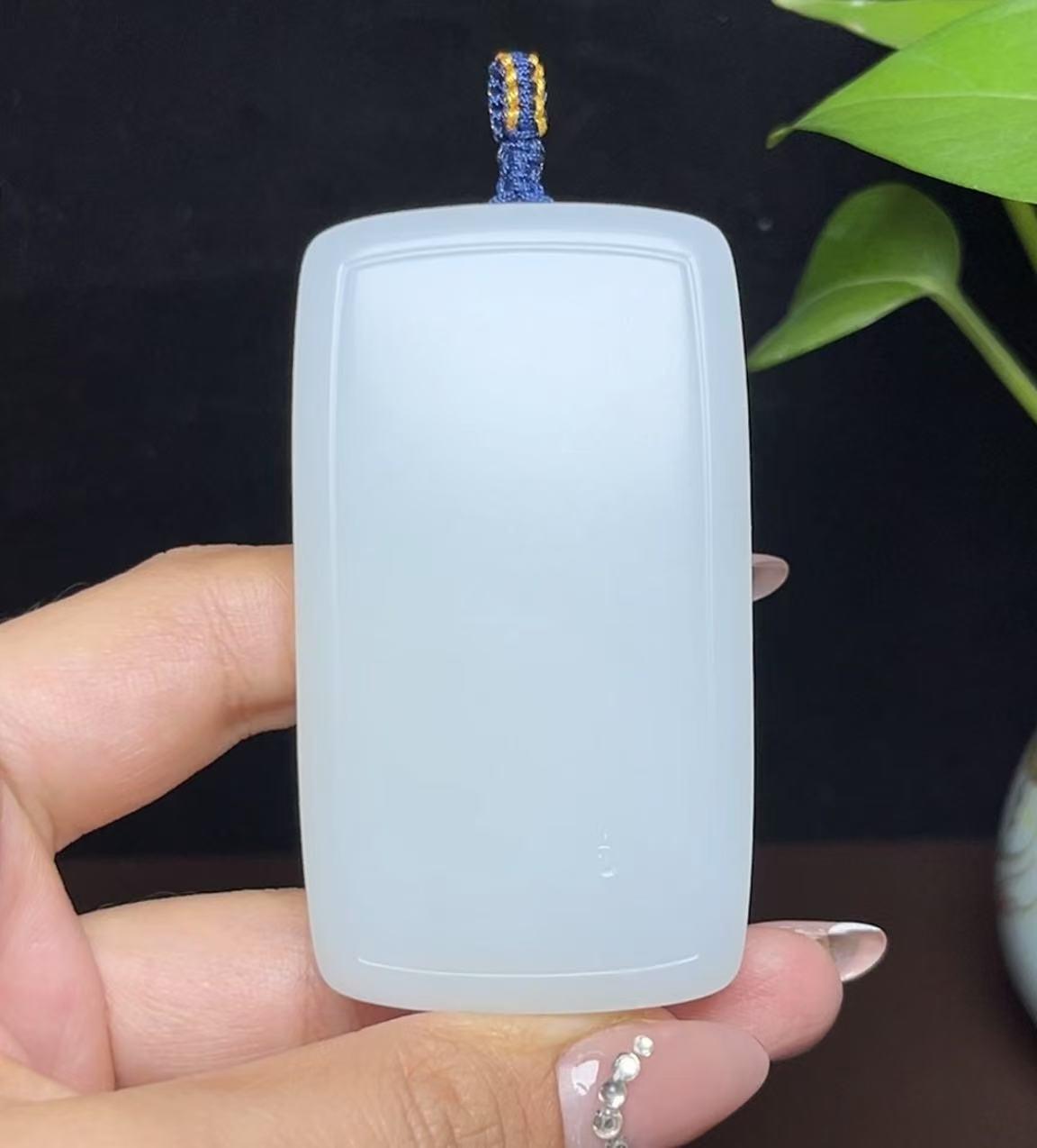 高质量和田羊脂玉平安无事牌（91.2g）