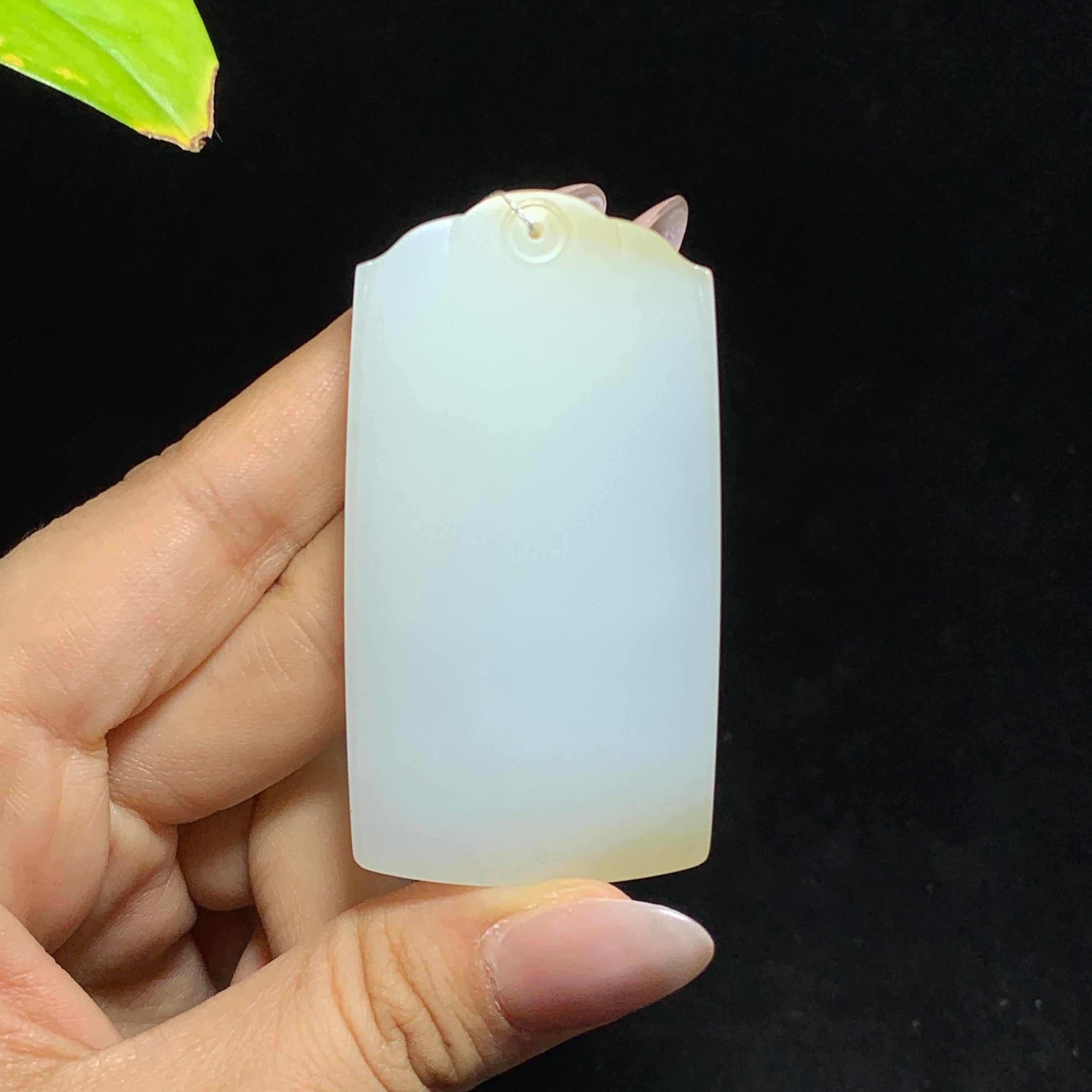 和田山料糖白玉无事牌挂件（62.6g）