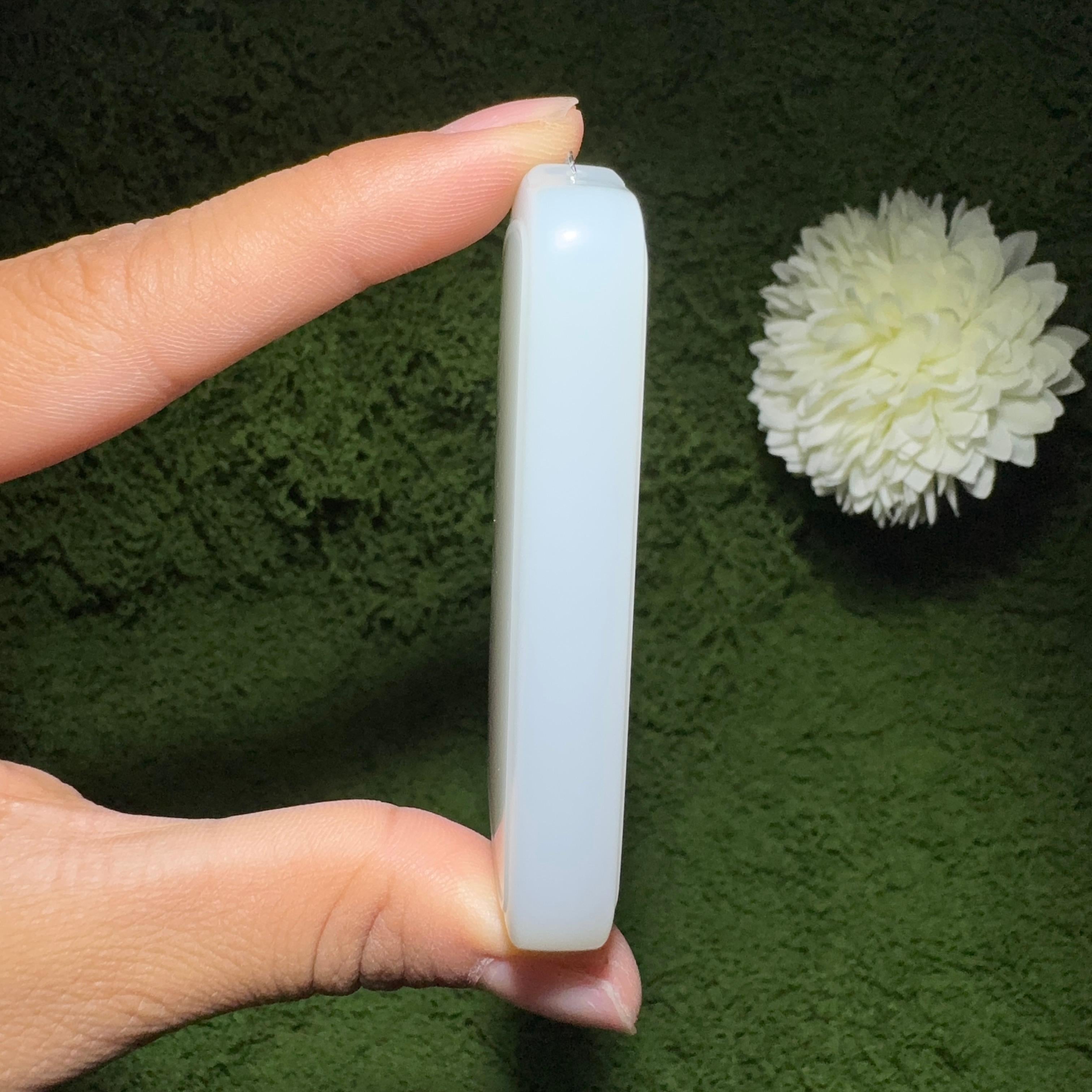 和田玉白玉平安无事牌（77.6g）