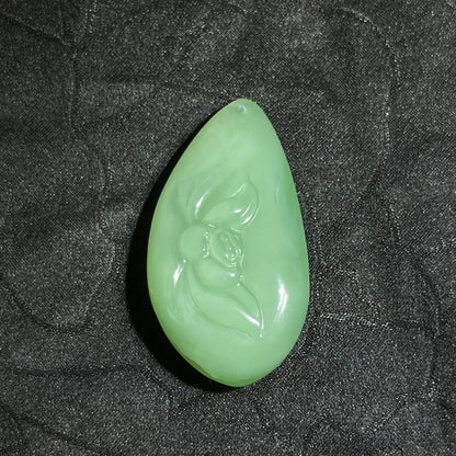 和田玉且末碧玉黑羊洞薄荷绿悟道坠（5.98g）