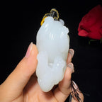 和田玉籽料羊脂白玉手把件貔貅（148.0g）