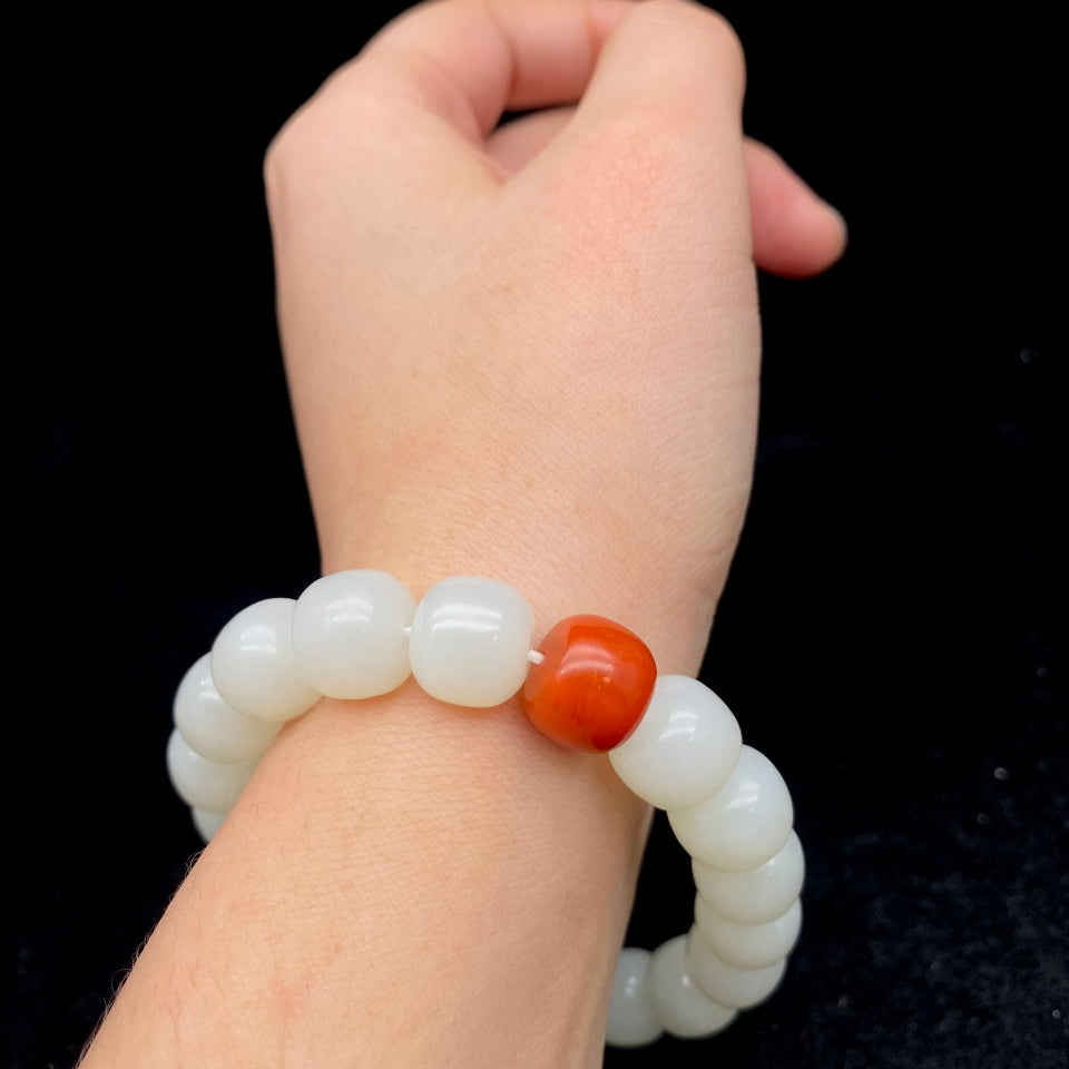 和田玉-白玉【老型珠手串】（44g）