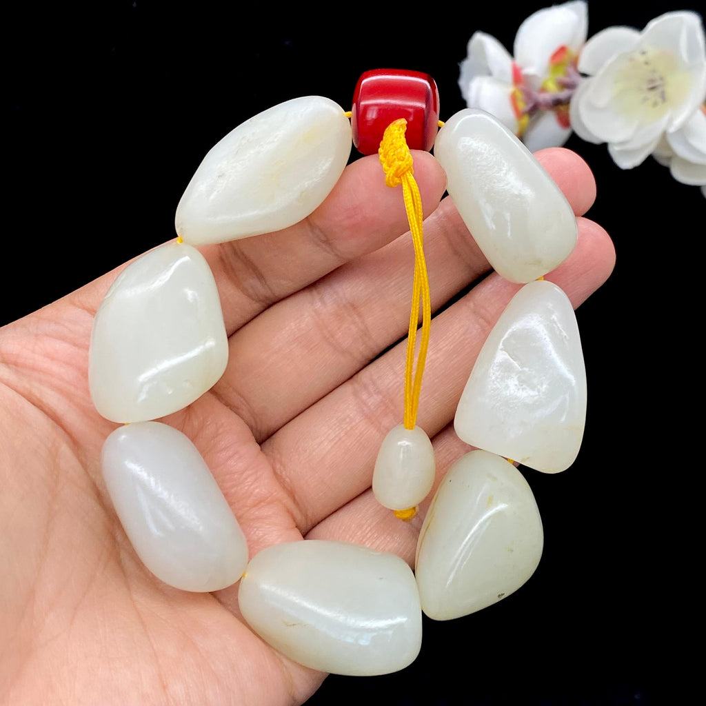 和田玉洒金皮籽料【精品男士手串】（127.2g）