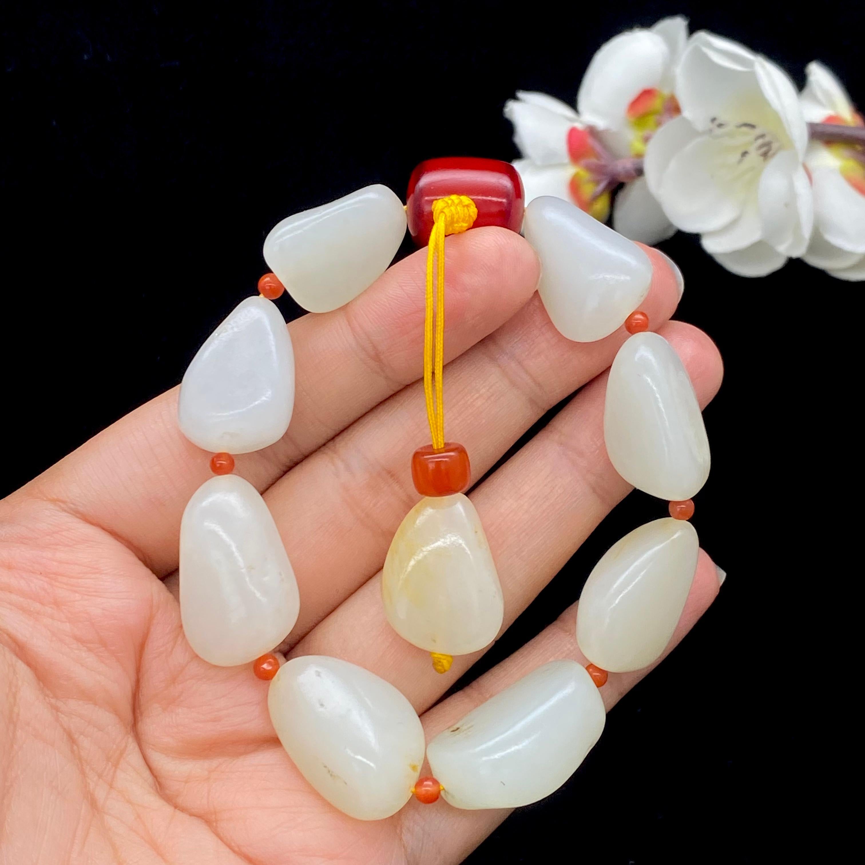 和田玉白玉籽料【精品手串】（53.5g）