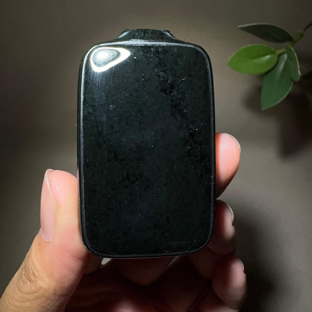 【超值推荐】和田玉黑青平安无事牌（52.2g）