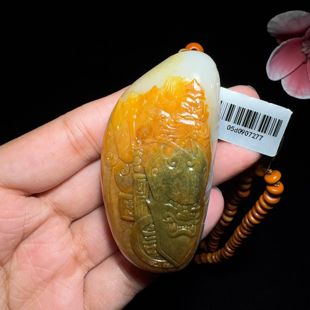 和田玉籽料钟馗纳福（85.7g）