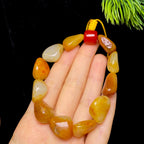 和田玉黄皮白肉籽料手串（41.8g）