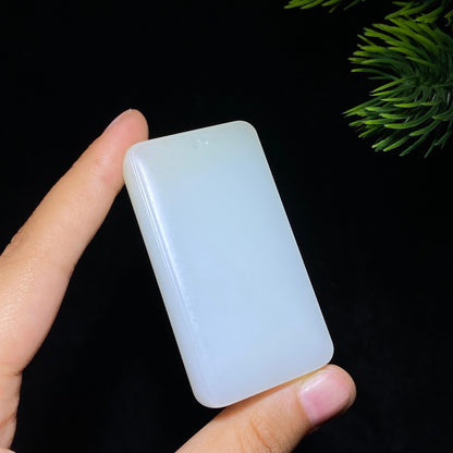 和田玉糖白玉无事牌（67.4g）