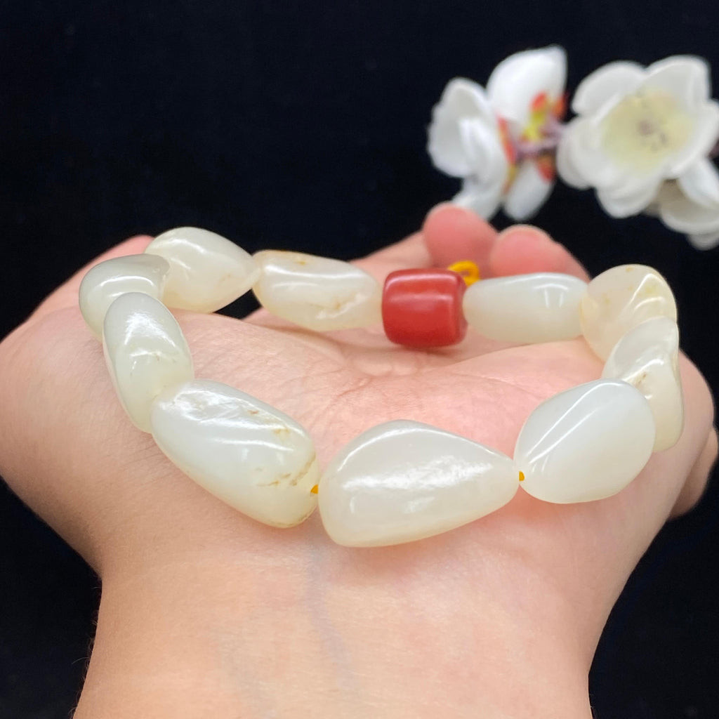 和田玉白玉籽料【精品手串】（42.9g）