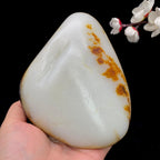 和田玉洒红皮籽料原石（954.3g）