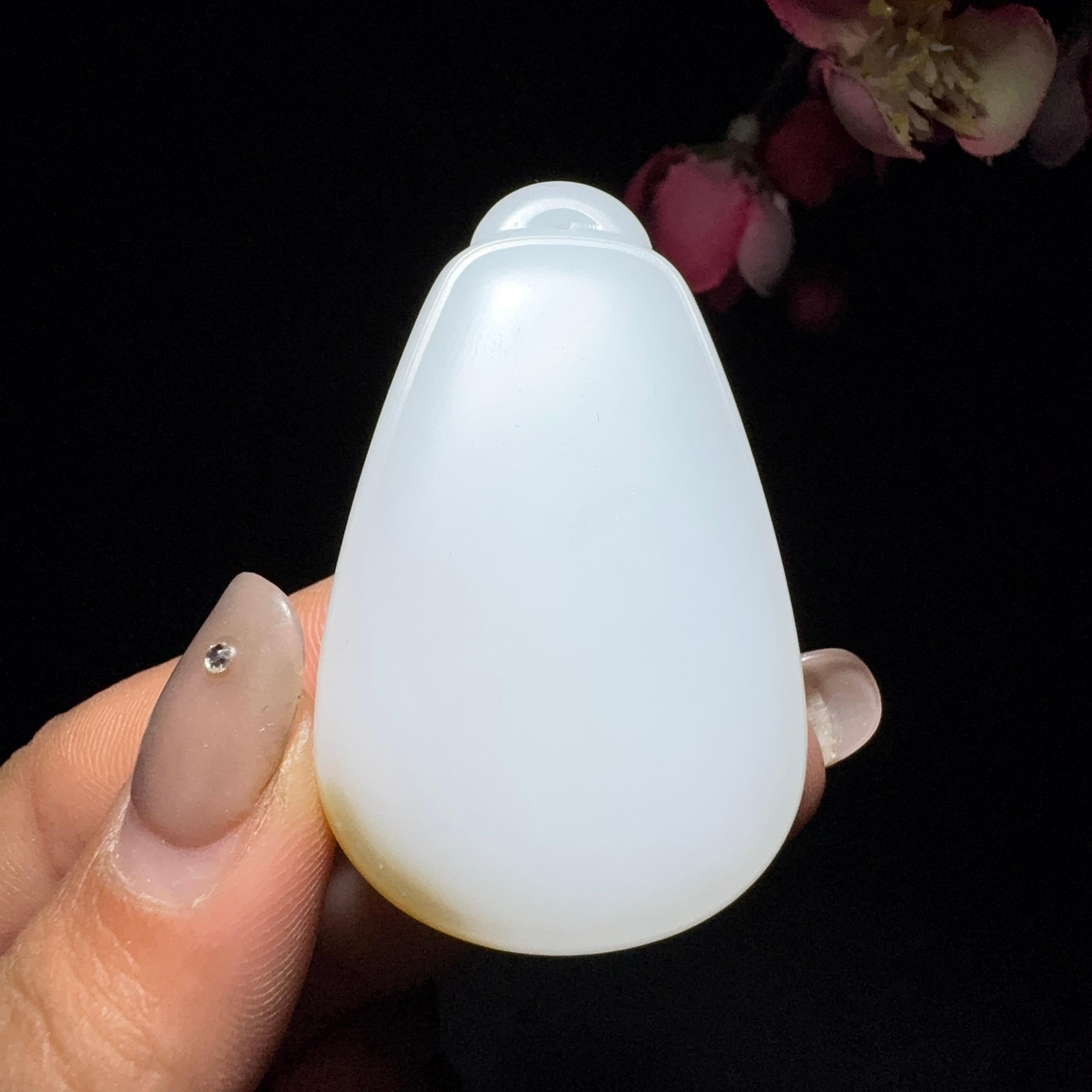 和田玉糖白平安无事牌（31.6g）