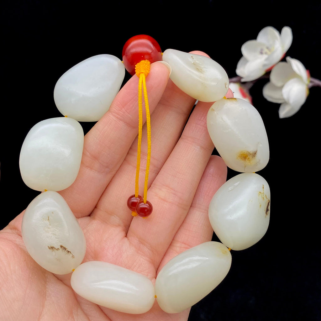 和田玉白玉籽料【精品手串】（114.3g）