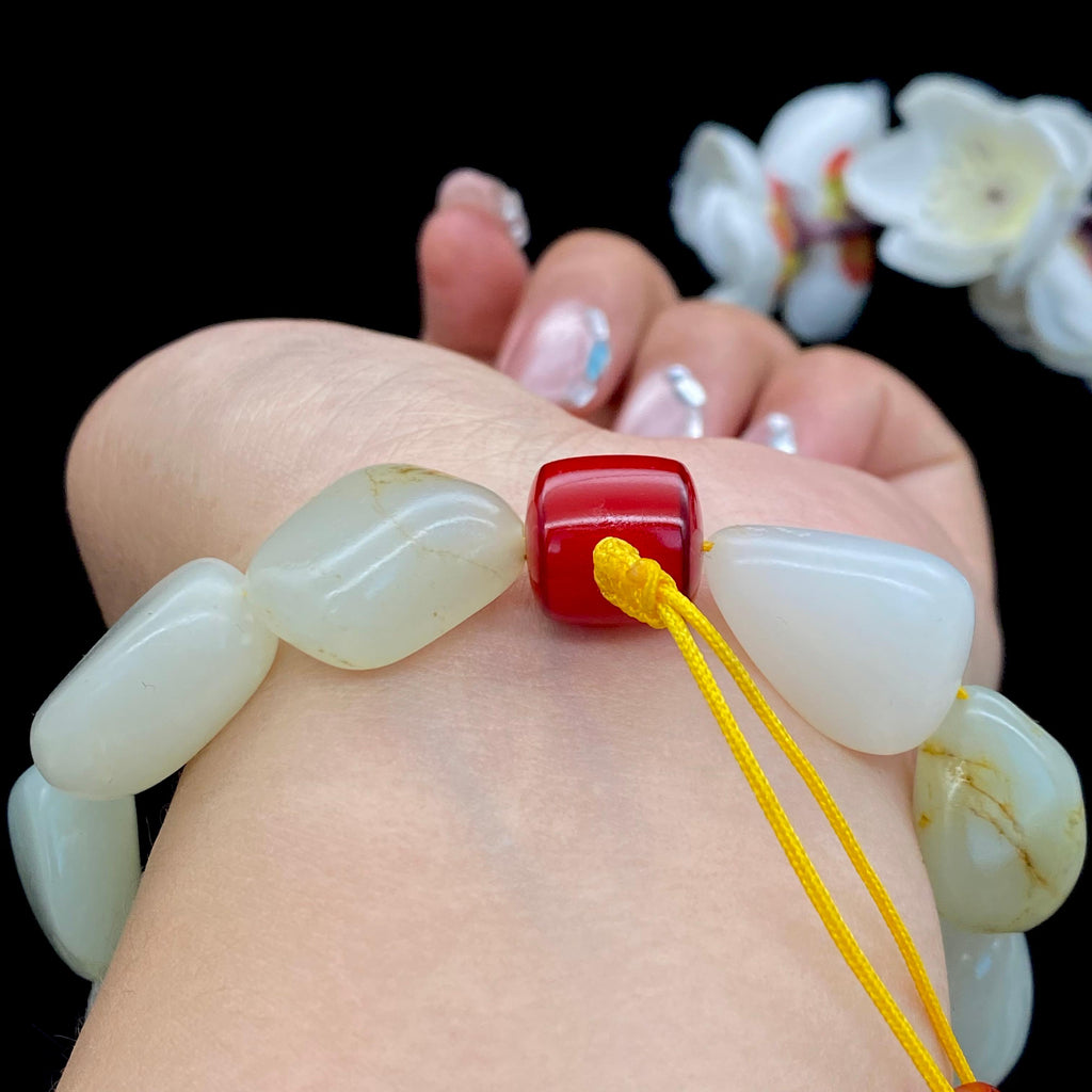 和田玉洒金皮【精品手串】（67.6g）