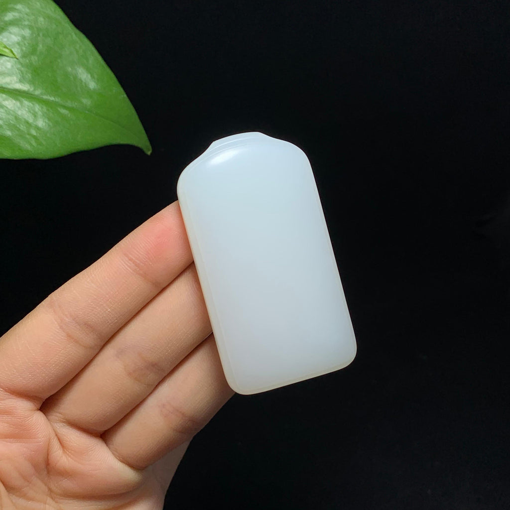 传承收藏级和田白玉籽料无事牌（49.5g）