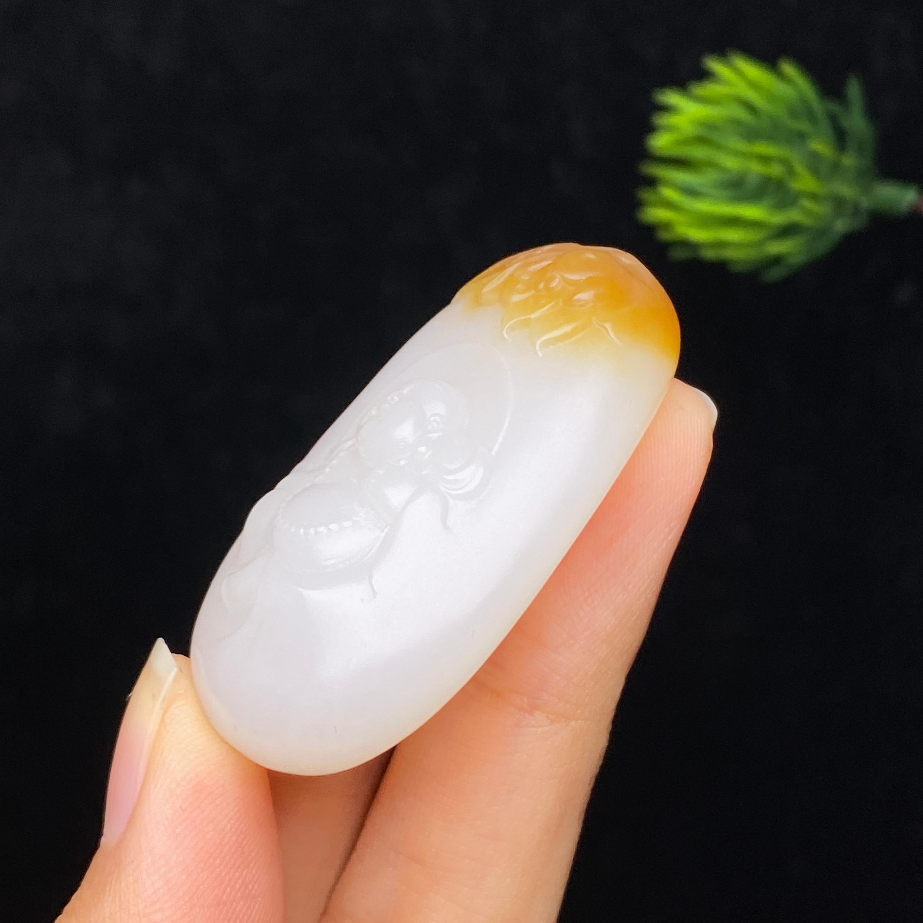 和田玉糖白佛公（27.1g）