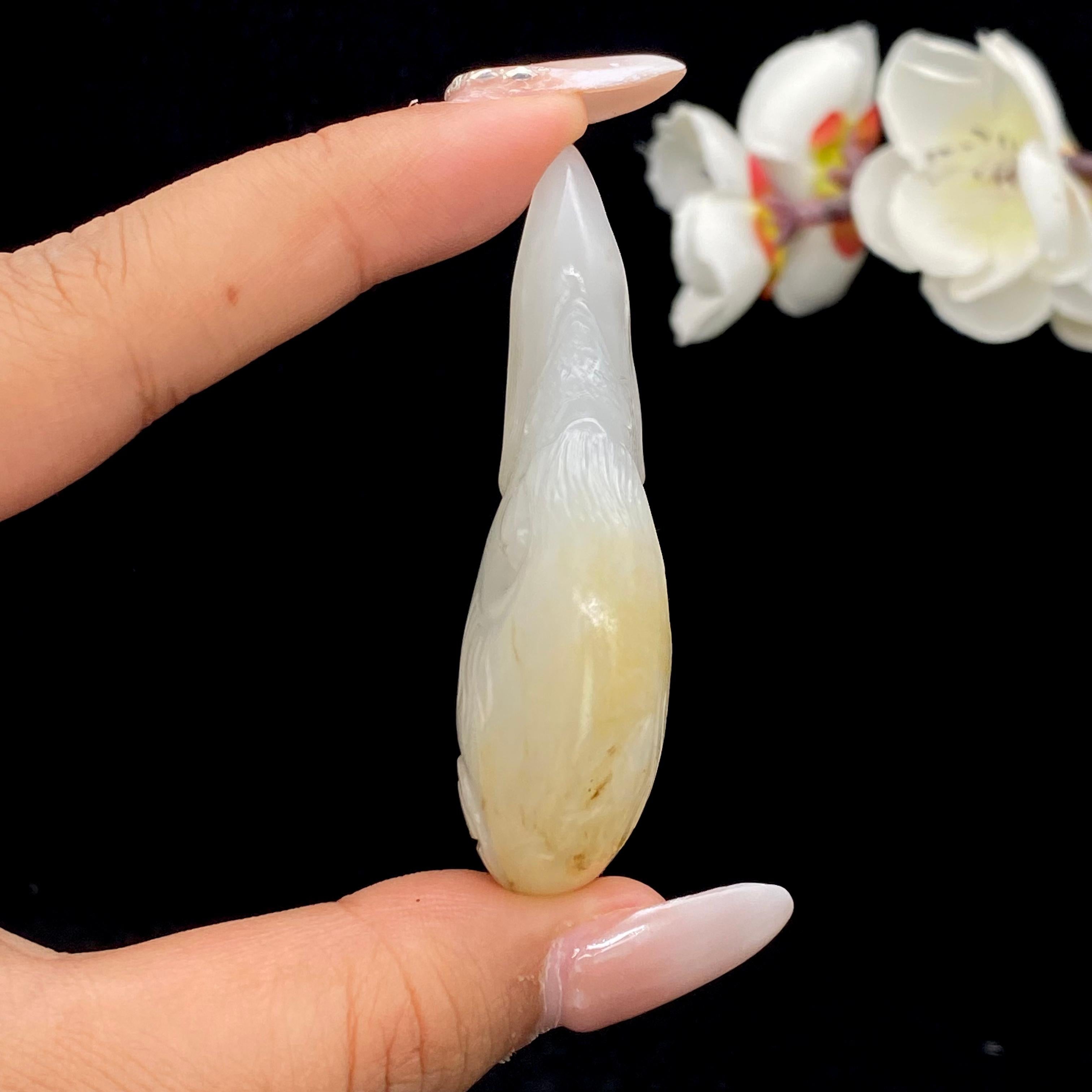 和田玉洒金皮籽料【老鹰头】挂件（34.6g）
