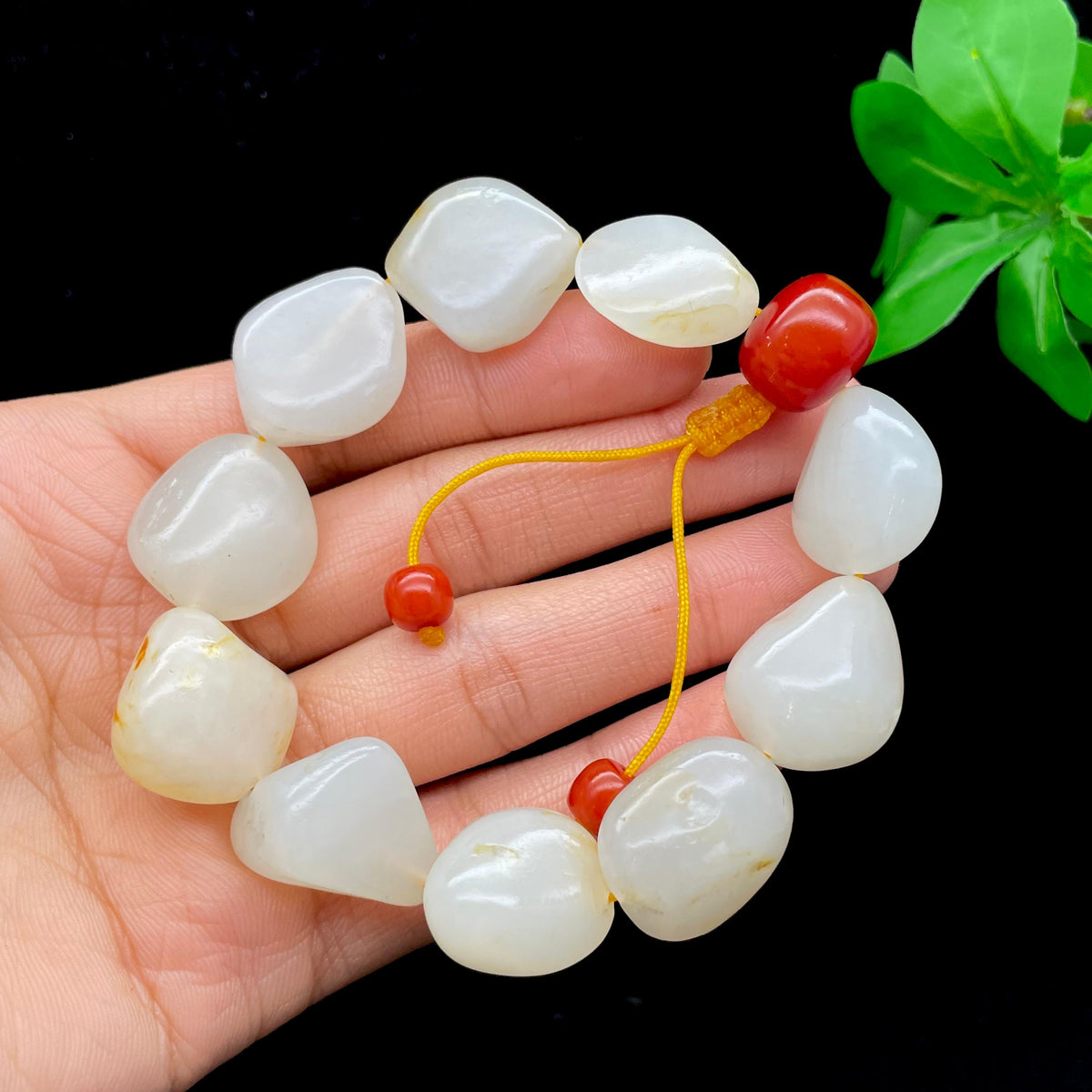 和田玉黄皮籽料【精品手串】（61g）