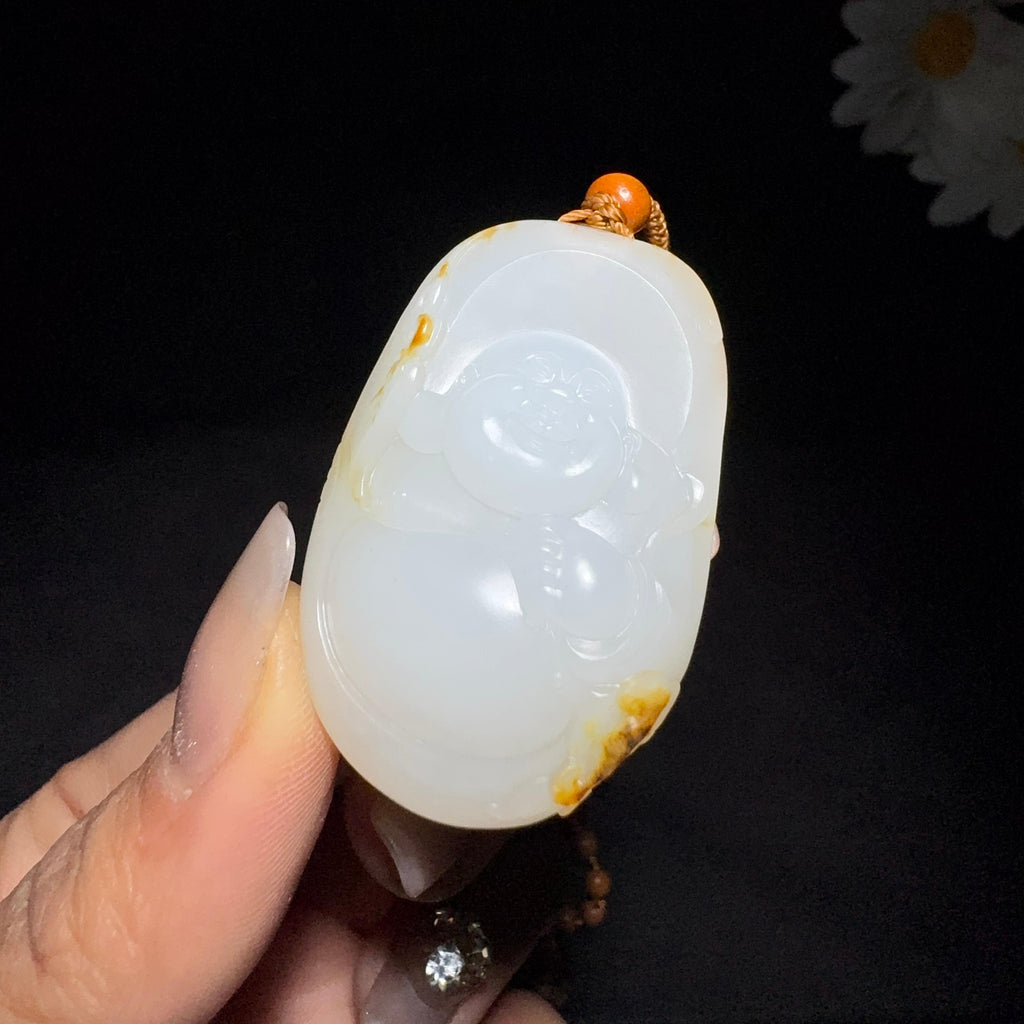 和田玉籽料收藏级挂件佛公（31.4g）