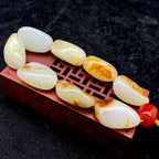 和田玉聚红皮【精品手串】（78g）