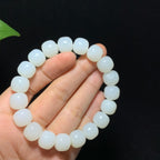 收藏级和田山料羊脂白玉老型珠手串（42.0g）