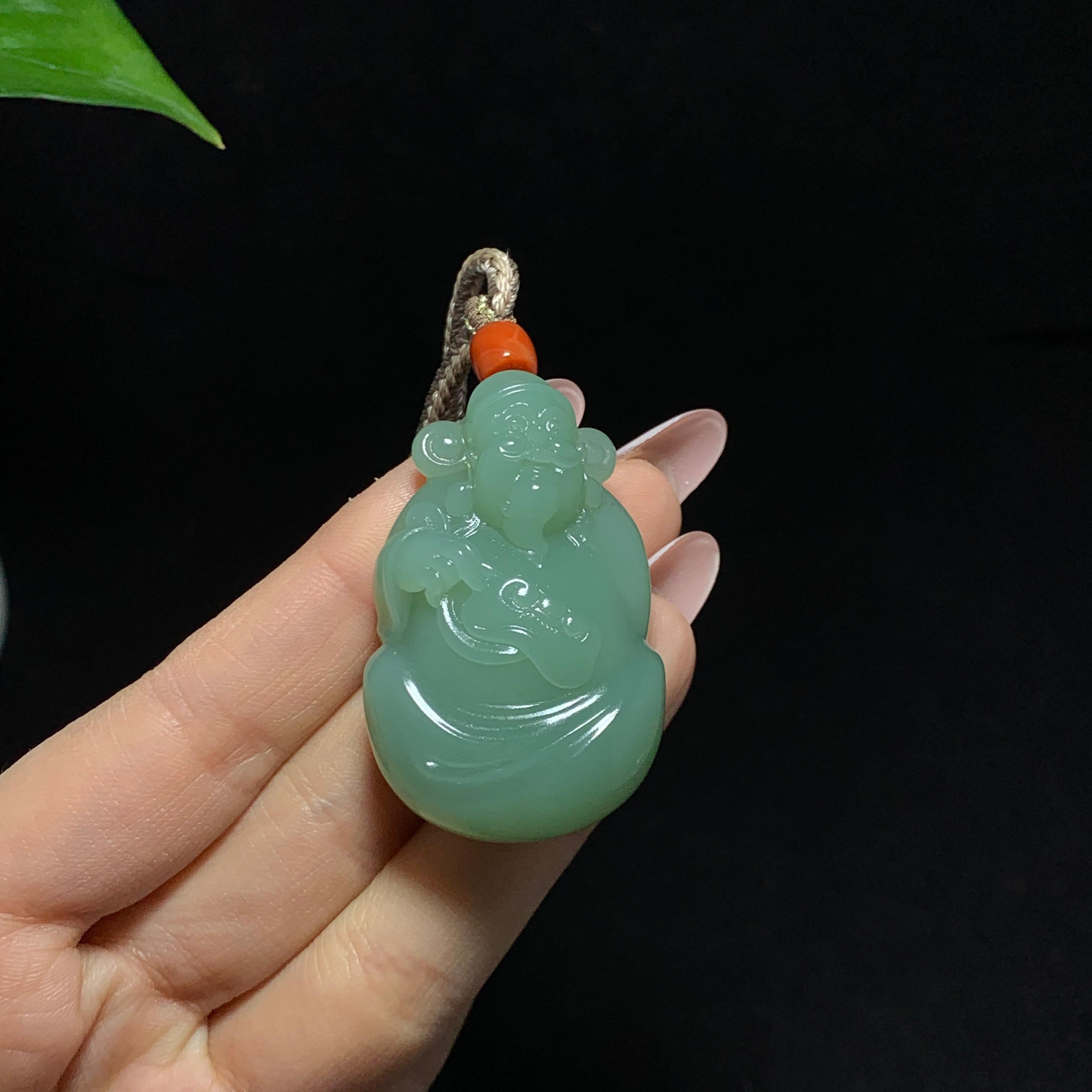 和田籽料沙枣财神挂件（38.5g）