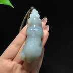和田籽料洒金皮青花旺财手把件（78.8g）