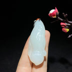 精品和田白玉年年有余挂件（22.0g）