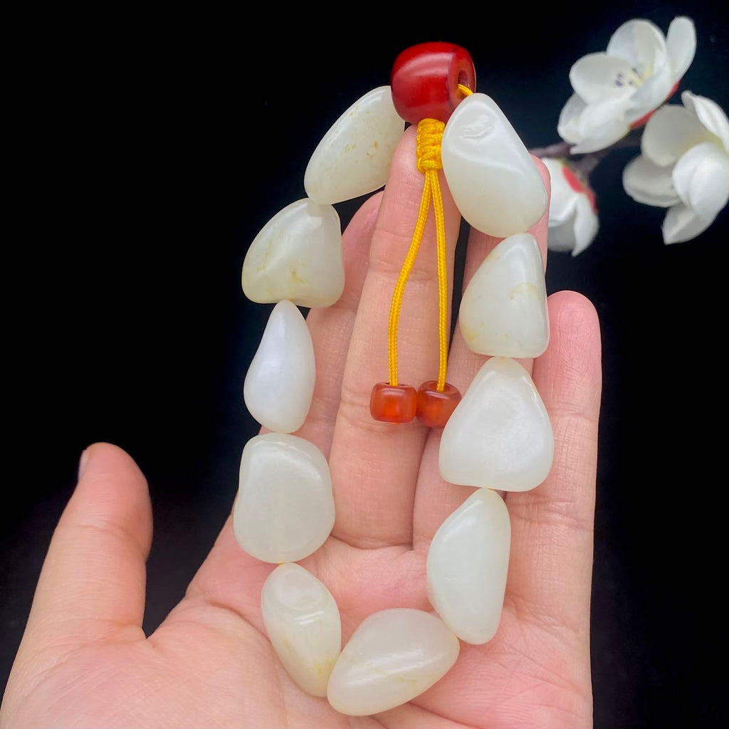 和田玉洒金皮籽料【精品手串】（66.2g）