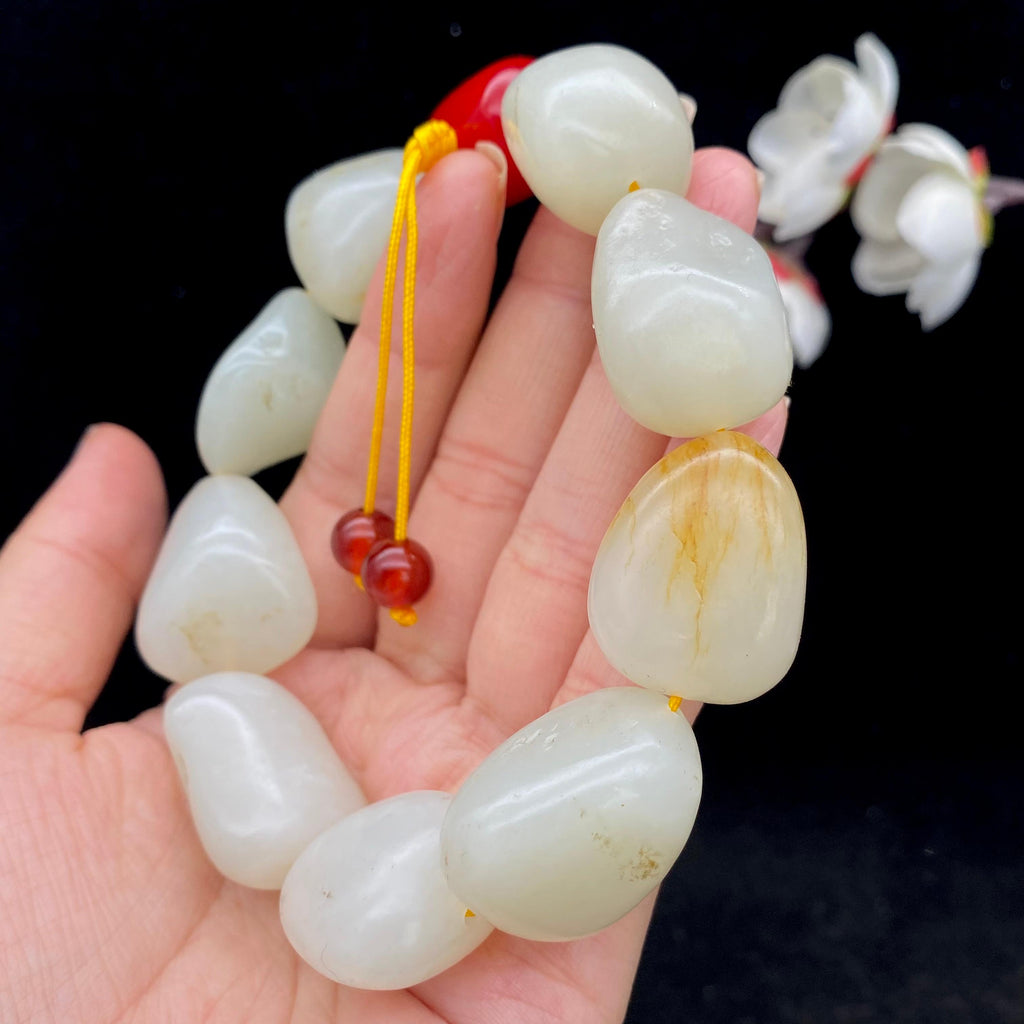 和田玉白玉籽料【精品手串】（110.4g）