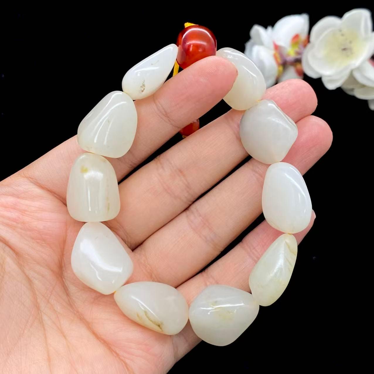 和田玉白玉籽料【精品手串】（57.3g）