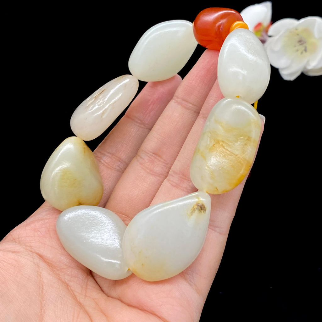 和田玉黄皮籽料【精品手串】（107.3g）