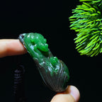 和田玉碧玉呱呱来财挂件（37.5g）