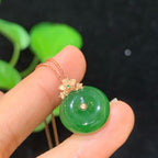 碧玉18k金平安扣吊坠01023193（2.8g）