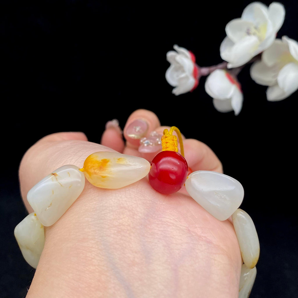 和田玉洒金皮【精品手串】（34.4g）