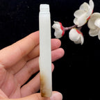 和田玉糖白【坐观音】手把件（107.4g）