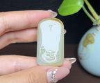 精品新疆和田玉且末糖羊脂玉平安无事牌（20.7g）