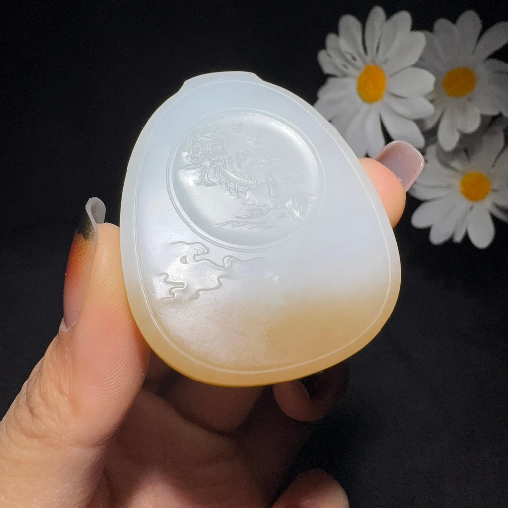 和田玉糖白玉文殊菩萨（31.8g）