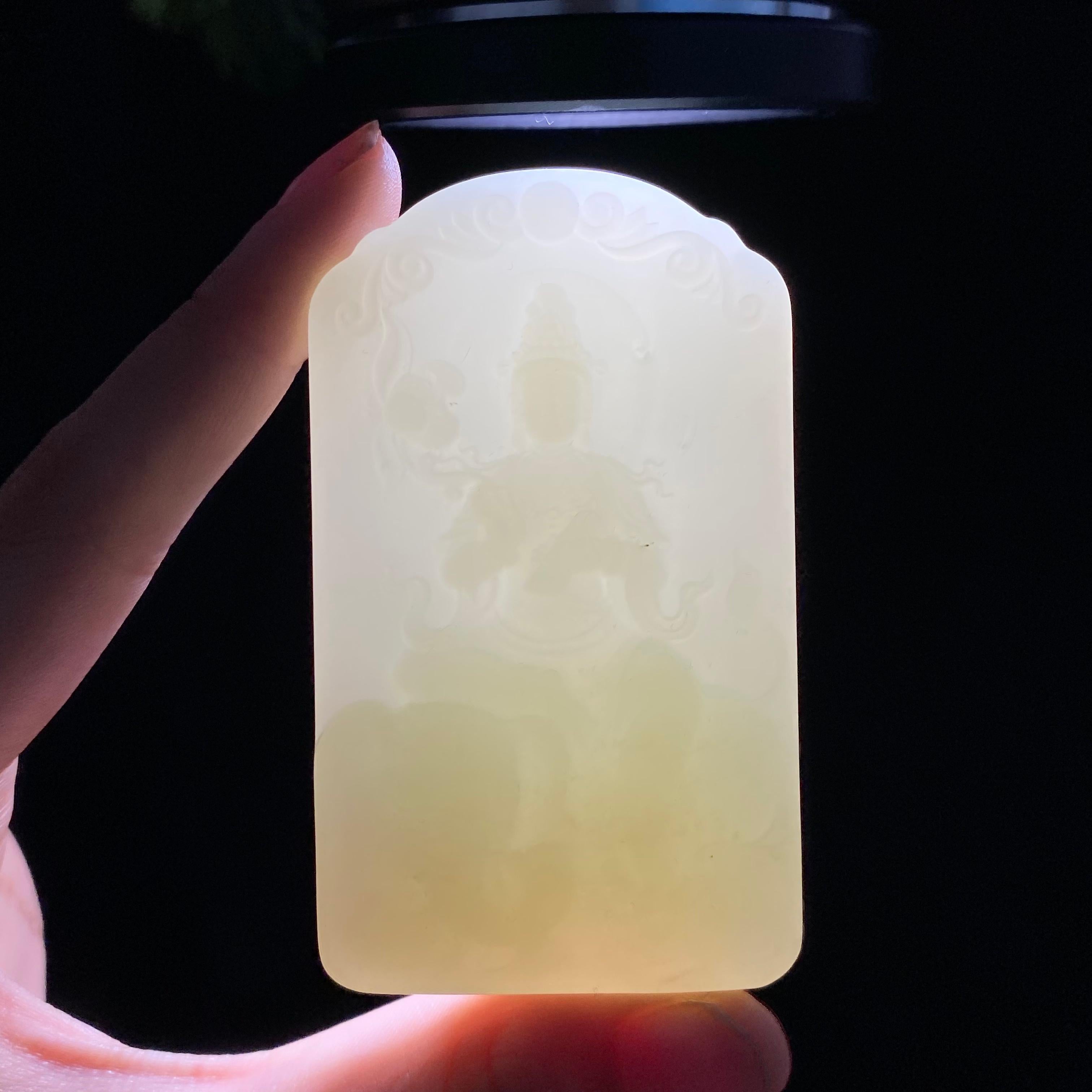 和田玉黄玉普贤菩萨（68.9g）