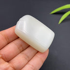 和田玉羊脂白玉平安无事牌玉牌（58.4g）