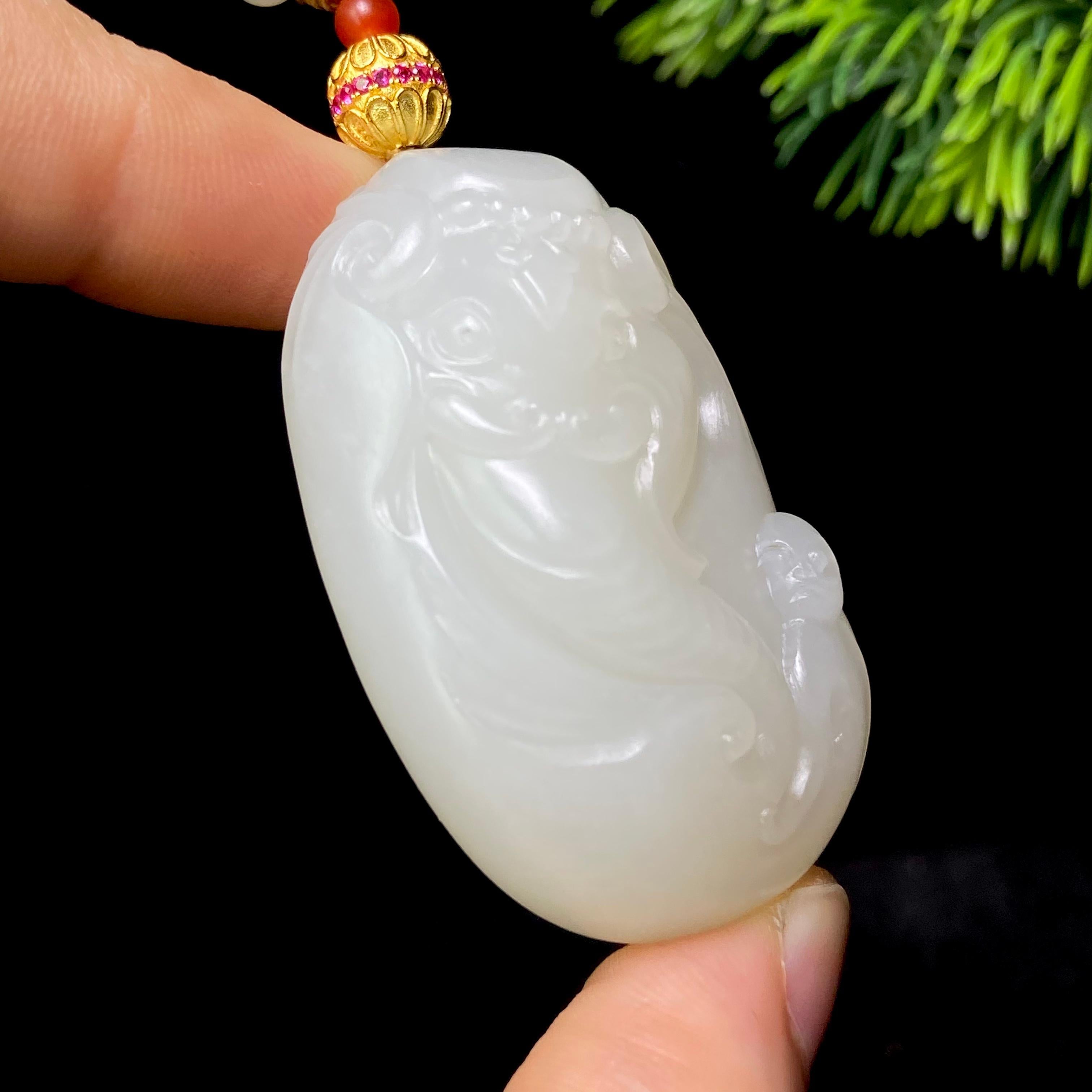 和田玉籽料封侯拜象（57.7g）