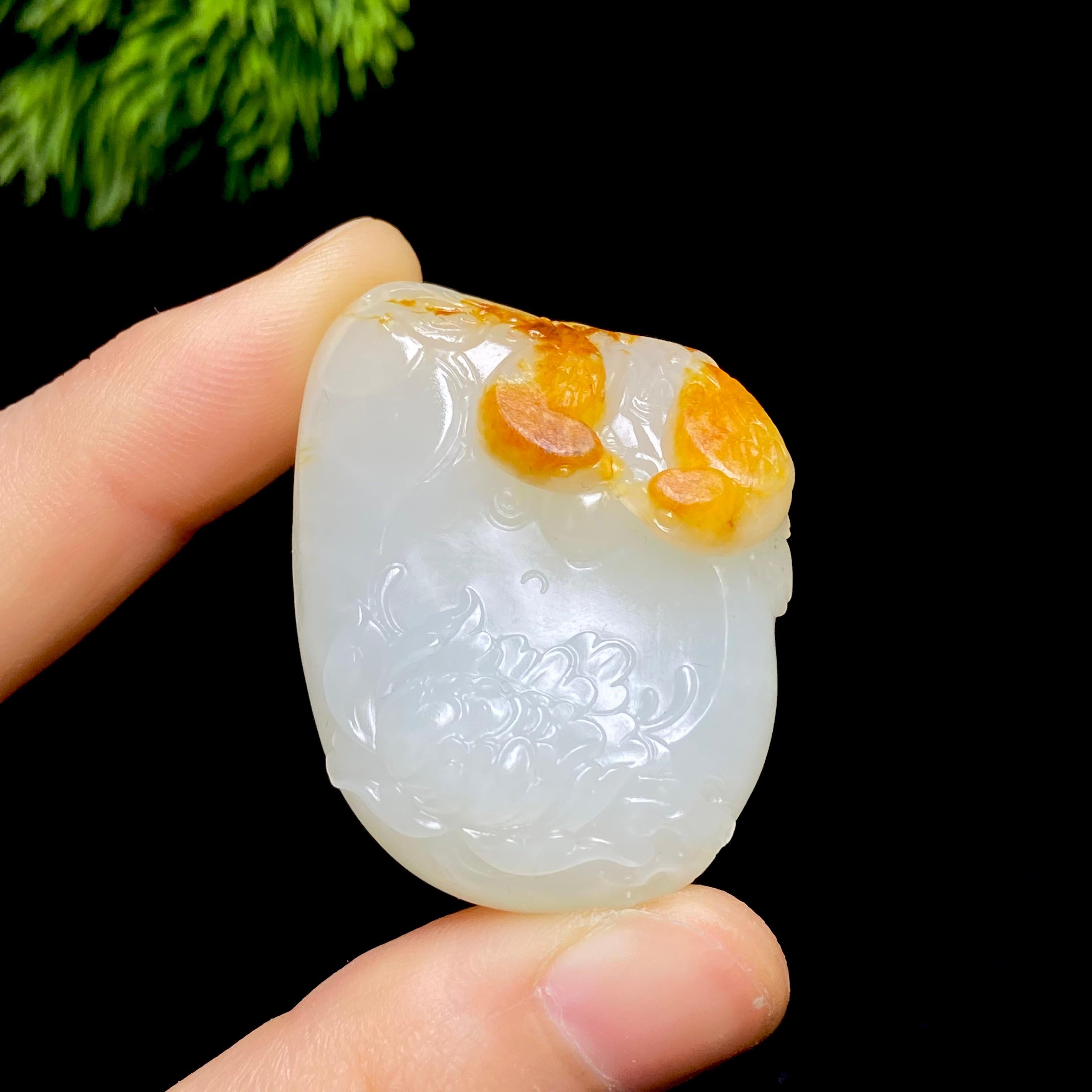 和田玉籽料花鸟（32.7g）