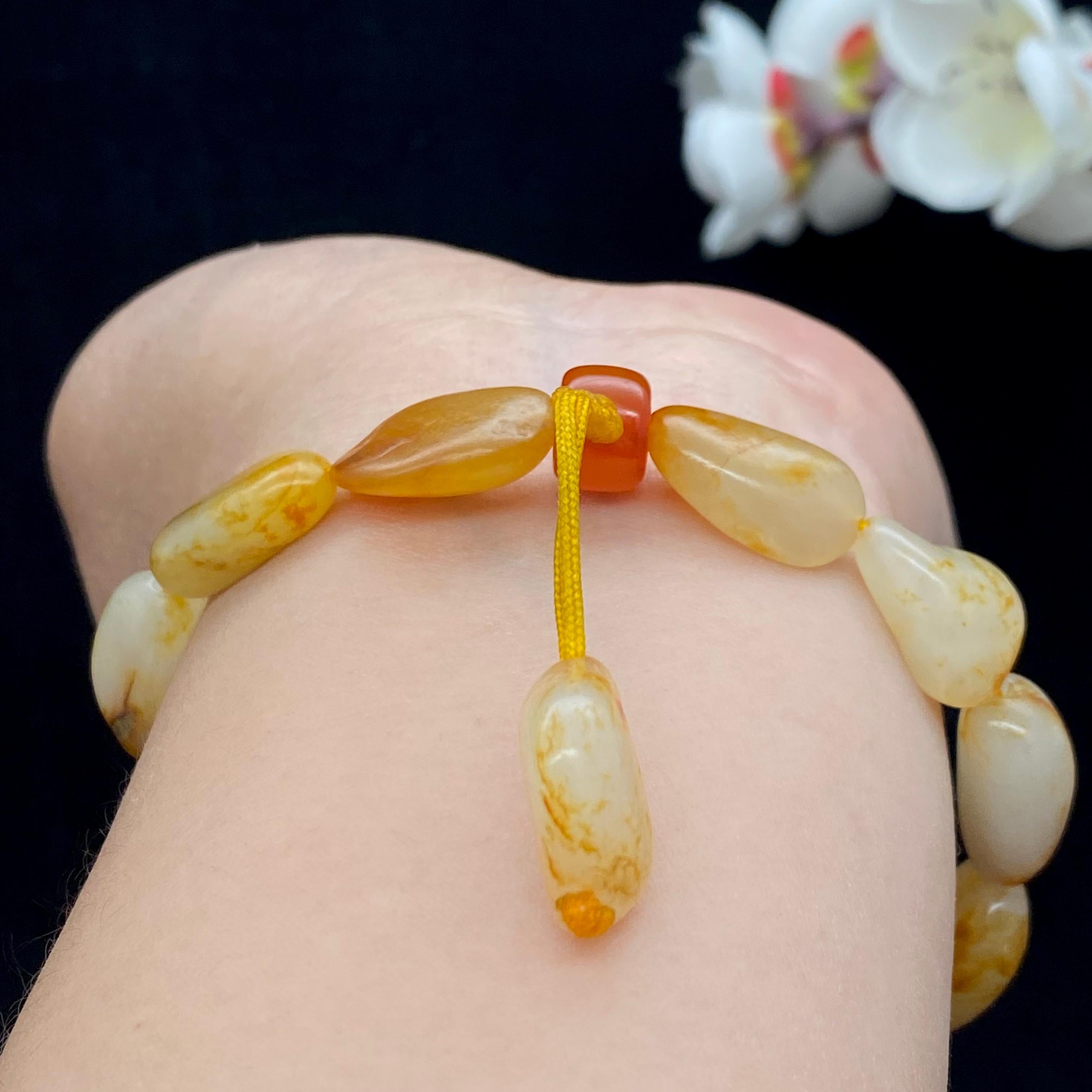 和田玉洒金皮【精品手串】（28g）