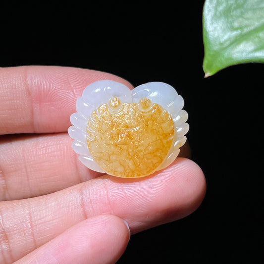 和田玉籽料洒金皮八方来财螃蟹挂件（8.6g）