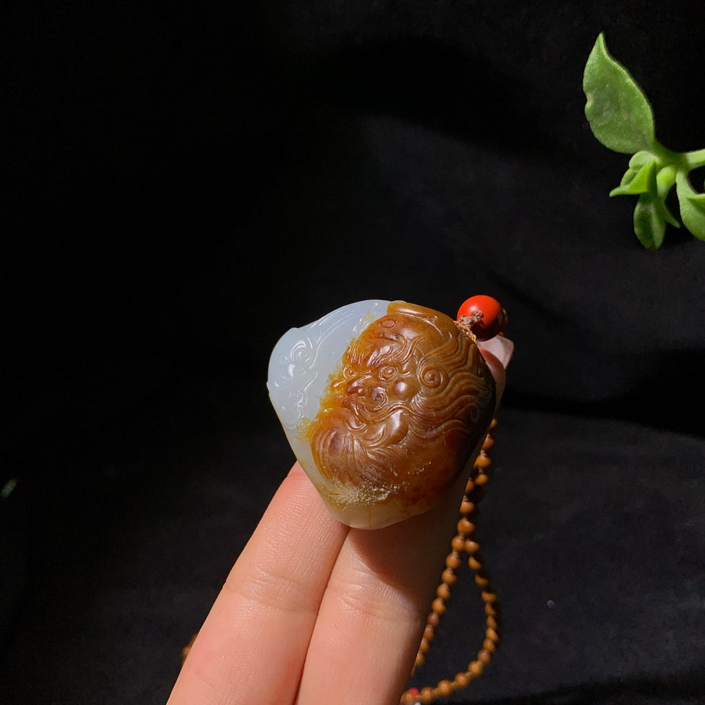 和田籽料黄沁钟魁挂件（54.0g）