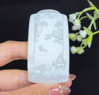 高品质和田玉羊脂白玉山水牌（67.7g）