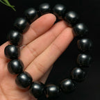 收藏级和田籽料黑青老型珠手串（75.5g）