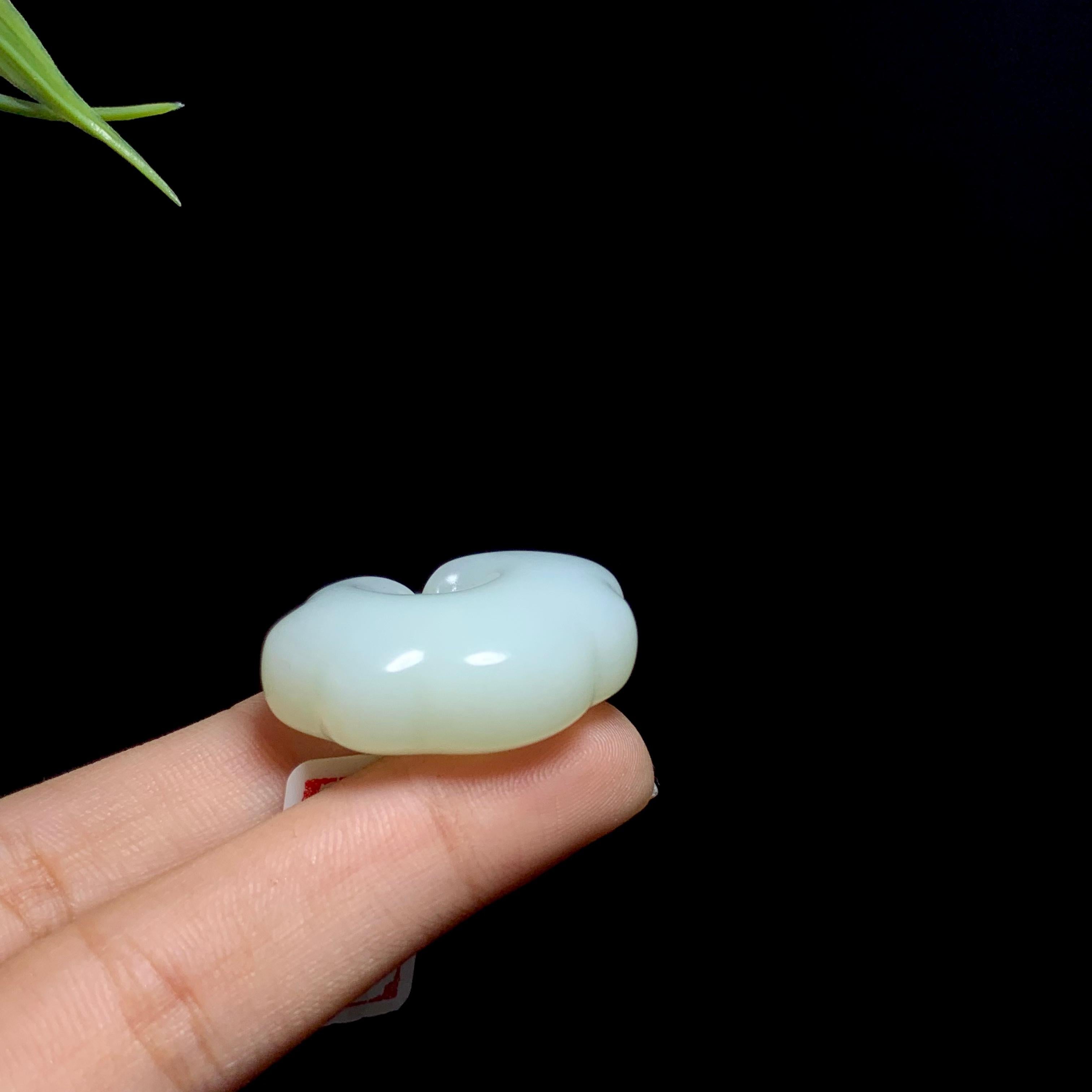 和田白玉云朵如意锁（15.2g）