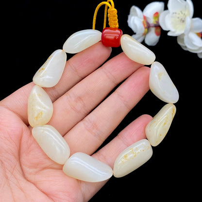 和田玉洒金皮【精品手串】（53.8g）