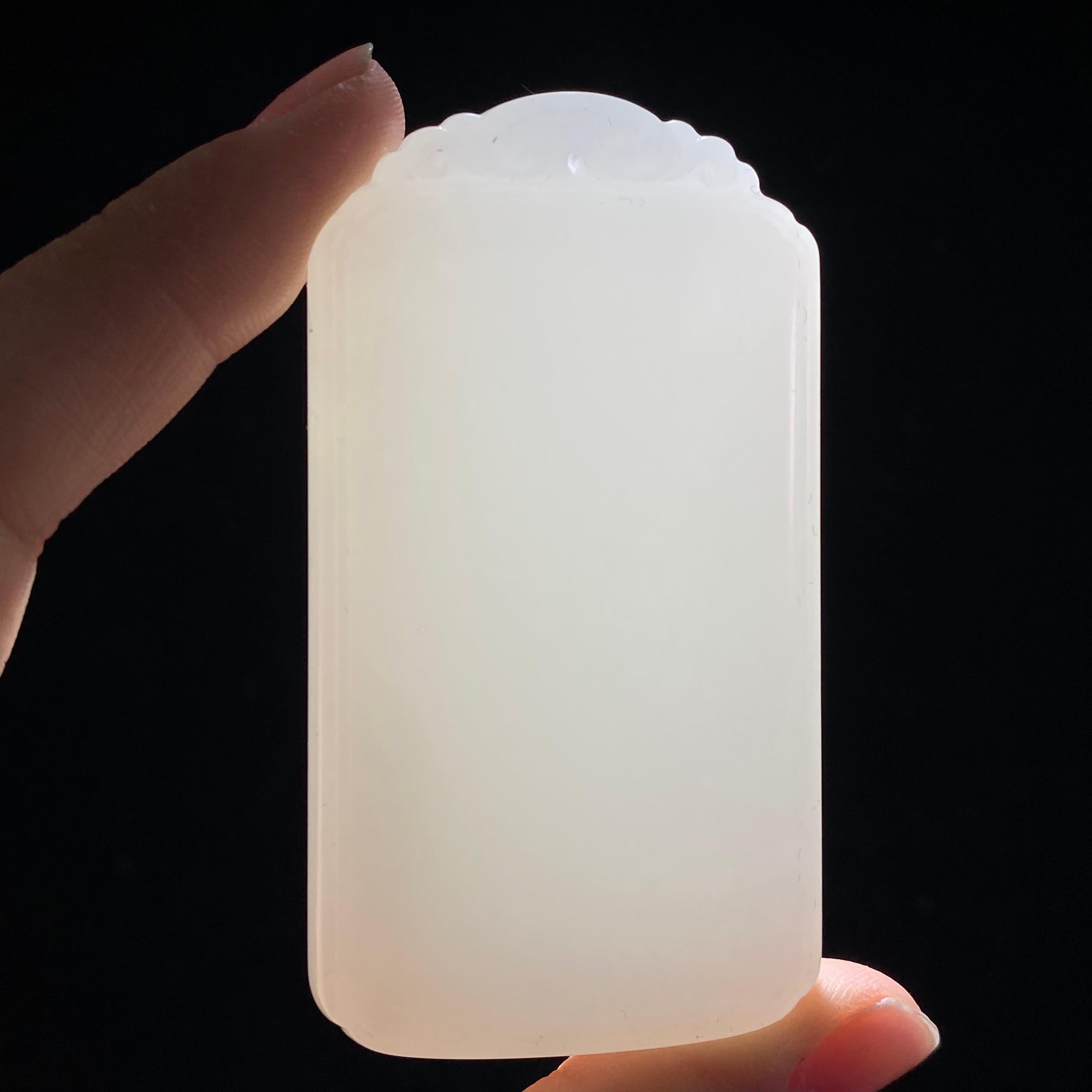 和田玉新疆料白玉无事牌（78.0g）