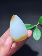 和田玉且末料糖白水滴无事牌（29.0g）